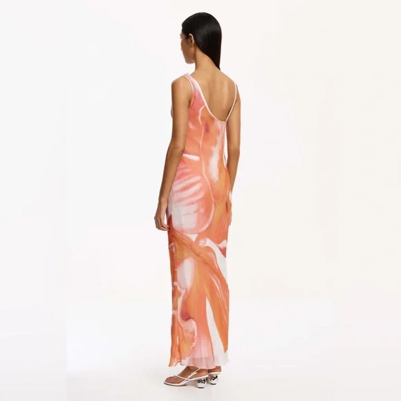 significant Other Coira Maxi Dress in Tangerine Bloom Orange Size 4 NWT - Picture 3 of 7